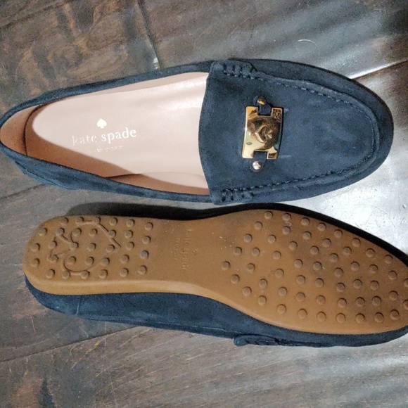 Kate Spade suede loafers with gold accent. Worn a hand full of times only - Picture 2 of 3